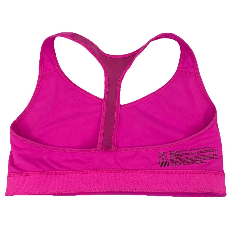 Victoria's Secret Sport- VSX Small Yoga Racerback Pullover Sport Bra Mesh Pink - Picture 8 of 13